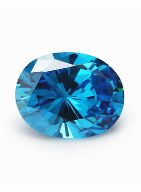 2x3--10x14mm 5A 蛋型海蓝色宝石 合成立方氧化锆锆石