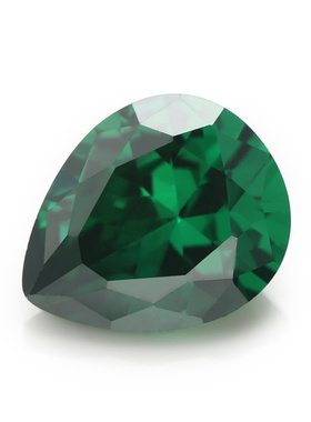2x3--10x14mm 5A 水滴梨形绿色宝石 合成立方氧化锆 DIY首饰配件