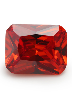 4x6--13x18mm 5A 长方倒角橘红色锆石 合成宝石裸石  水钻DIY配件