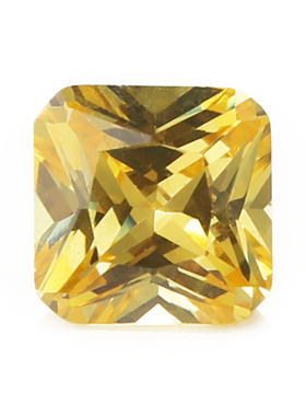 3x3--10x10mm 5A 正方形倒角 金黄色锆石  梧州人造宝石 水钻DIY