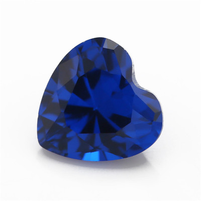 113#尖晶 3x3--10x10mm 心形裸石 人工合成蓝宝石 首饰DIY配件