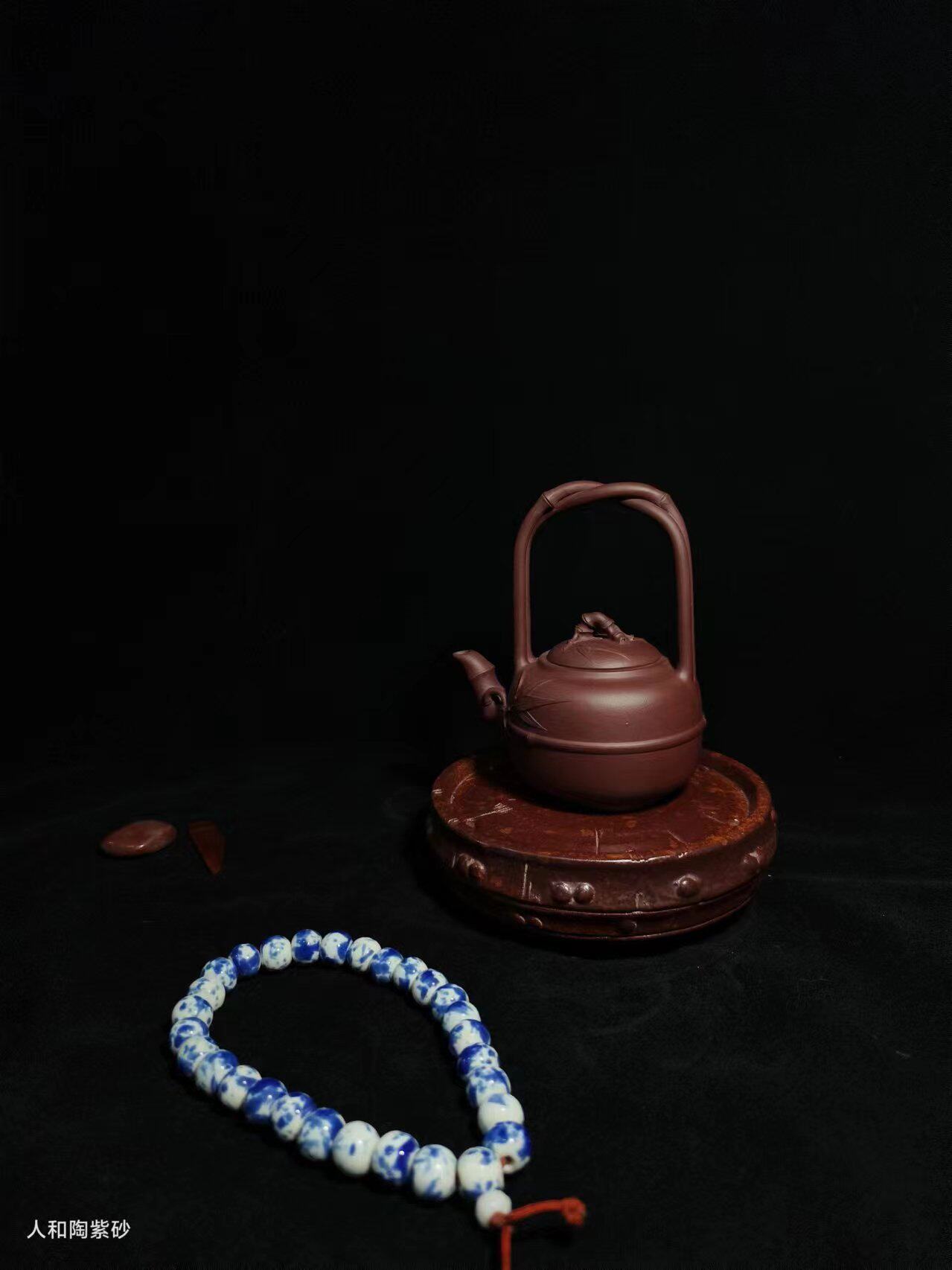 竹节小提梁壶全手工壶宜兴原矿紫茶壶