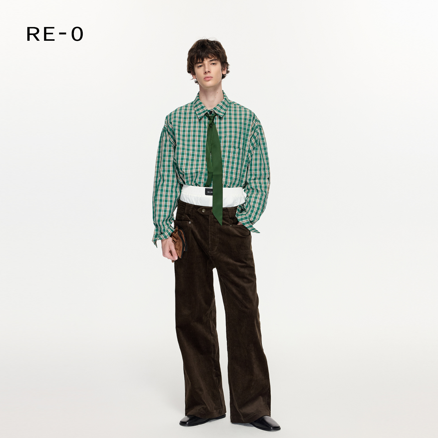 Re0复古灯芯绒极简老钱巴恩风松弛垂感休闲直筒长裤男女