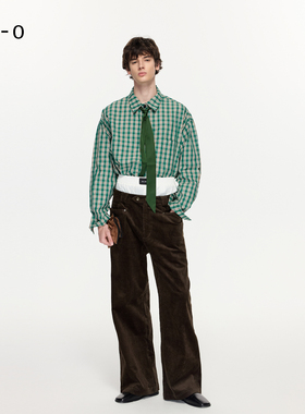 Re0复古灯芯绒极简老钱巴恩风松弛垂感休闲直筒长裤男女