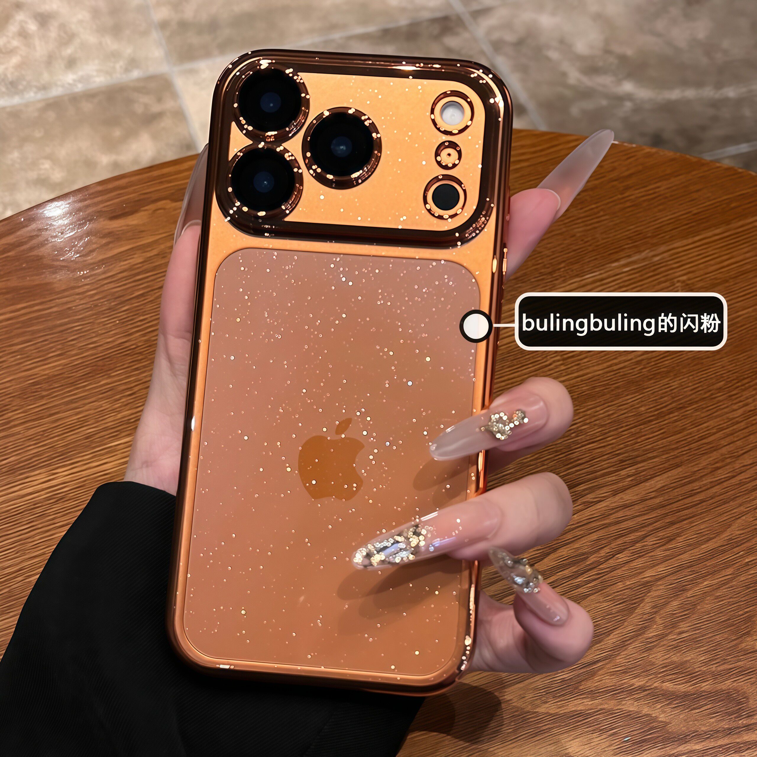 电镀闪粉适用苹果17promax手机壳16plus透明iPhone15/14/13pro高级感17air星空银河创意12pm自带镜头膜保护套