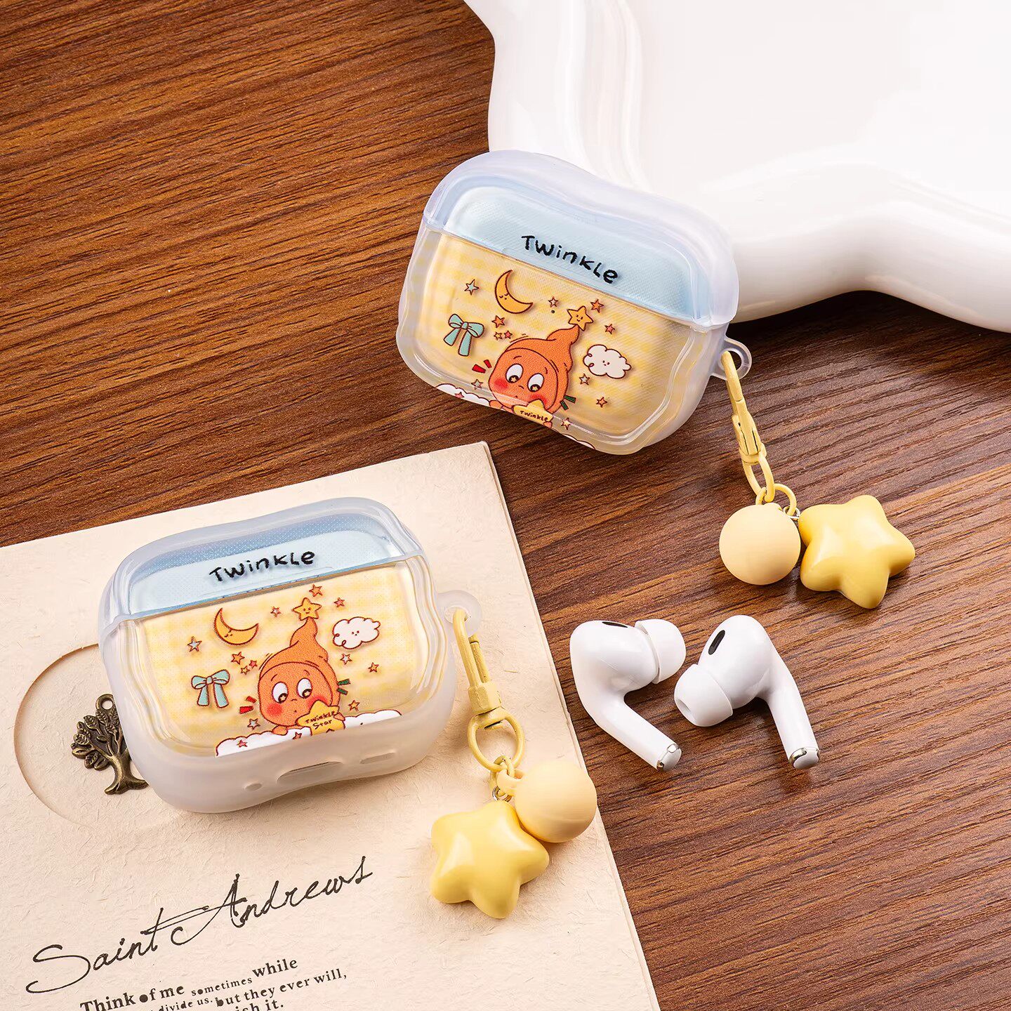 涂鸦星星人适用airpods4保护套苹果airpodspro3新款airpods3耳机壳二代airpodpro2三代无线蓝牙air4卡通ipods