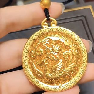 凤栖梧桐吊坠项链女款2025新款轻奢小众设计感送女友礼物金色国潮