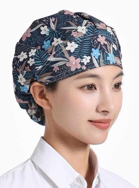 厨房厨房帽做饭防油烟含棉厨师帽车间防尘帽子女工作帽防掉头发护