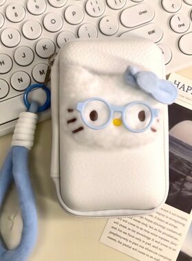 哈喽kitty白色ccd收纳包零钱证件抗震数据线包可爱杂物防摔便携