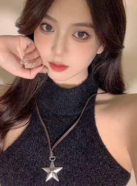 可调节个性星星吊坠朋克项链