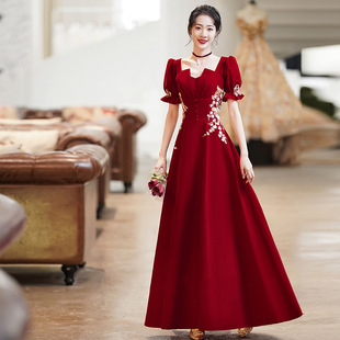 中式敬酒服2026夏春新款新娘春季订婚连衣裙回门结婚答谢宴礼服女