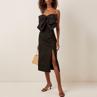 黑色晚礼服女2026新款宴会气质赫本风party年会小个子吊带连衣裙