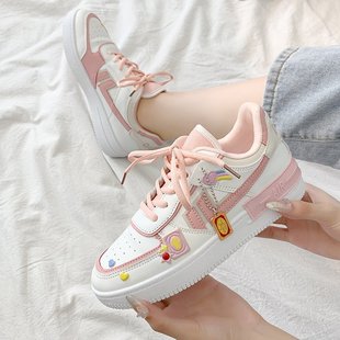 ulzzang2023新款 潮流学生马卡龙少女可爱小白鞋 女韩版 板鞋 子