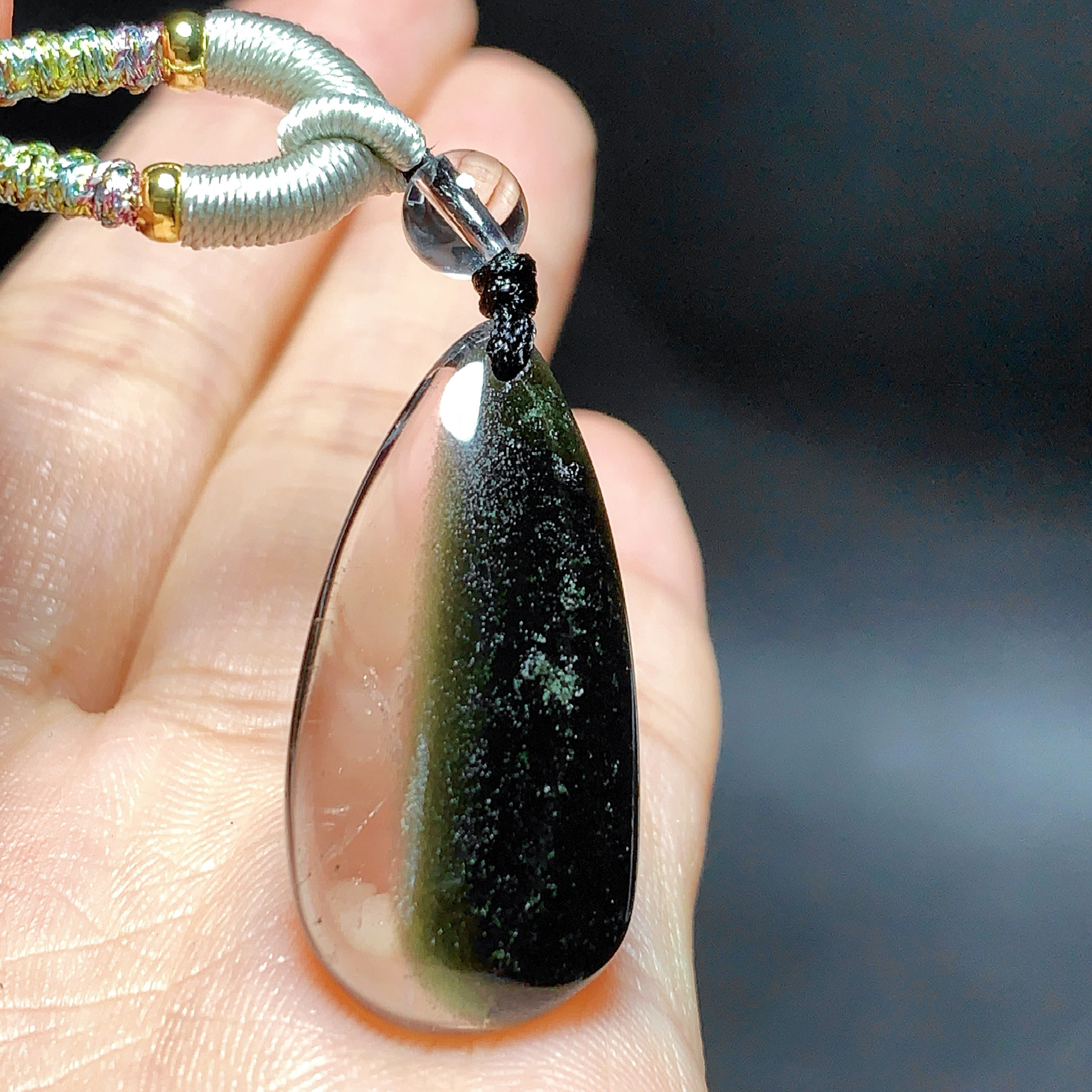 东海水晶天然绿幽灵吊坠男女款项链简约时尚百搭吊坠节日礼物挂坠