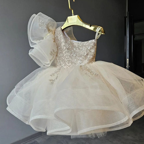 女童周岁礼服2026新款蓬蓬纱演出服装Girl's Dresses for Christm