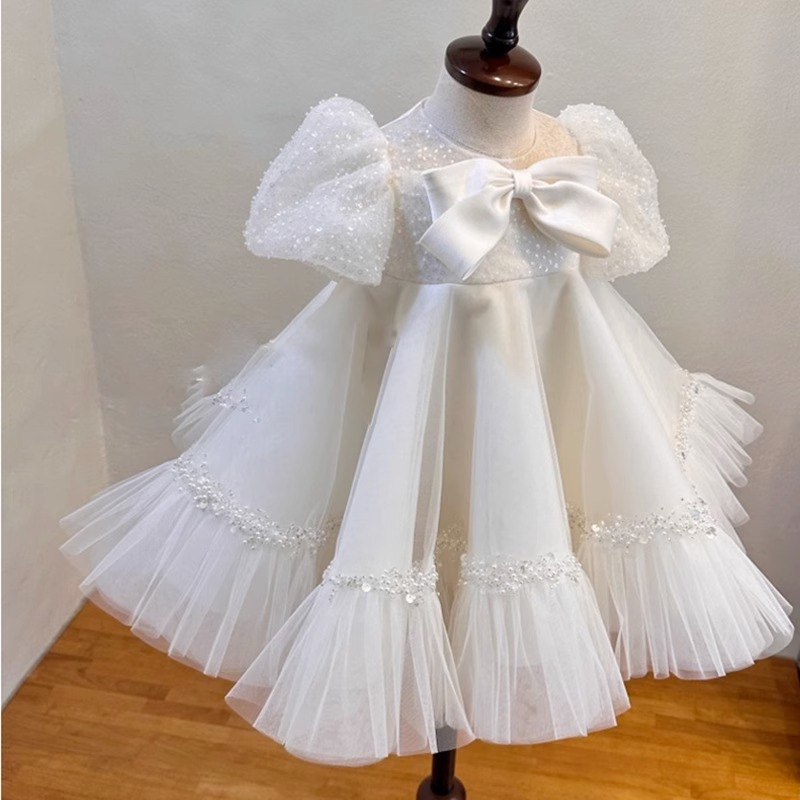 周岁礼服洋气宝宝女韩版生日婚纱花童公主裙蓬蓬纱2025款洋气