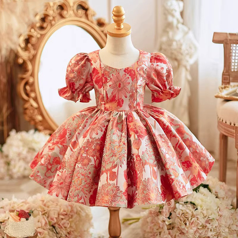 幼儿一周岁礼服女宝宝秋季儿童生日抓周主持人走秀公主裙花童