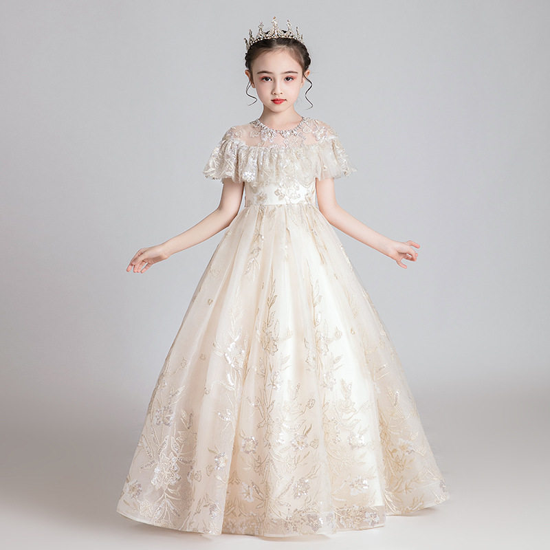 女童礼服裙花童公主裙蓬蓬纱儿童婚纱主持人晚礼服钢琴演出服洋气