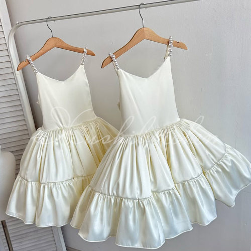 六一儿童节礼服女2026新款缎面吊带中小童连衣裙子Princess Dress