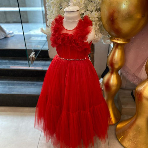 princess dress儿童礼服中小童蓬蓬纱裙网纱无袖公主裙