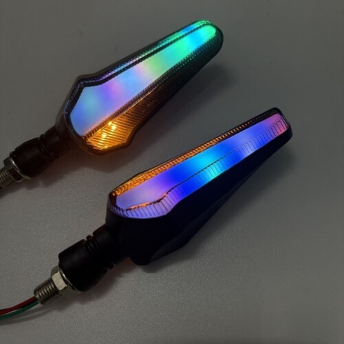 改装一对LED流光大APP电车流水宝剑可调配件大全转向灯灯电摩转弯