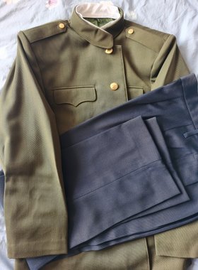 全新正品毛料马裤呢上绿下蓝男士冬季套装