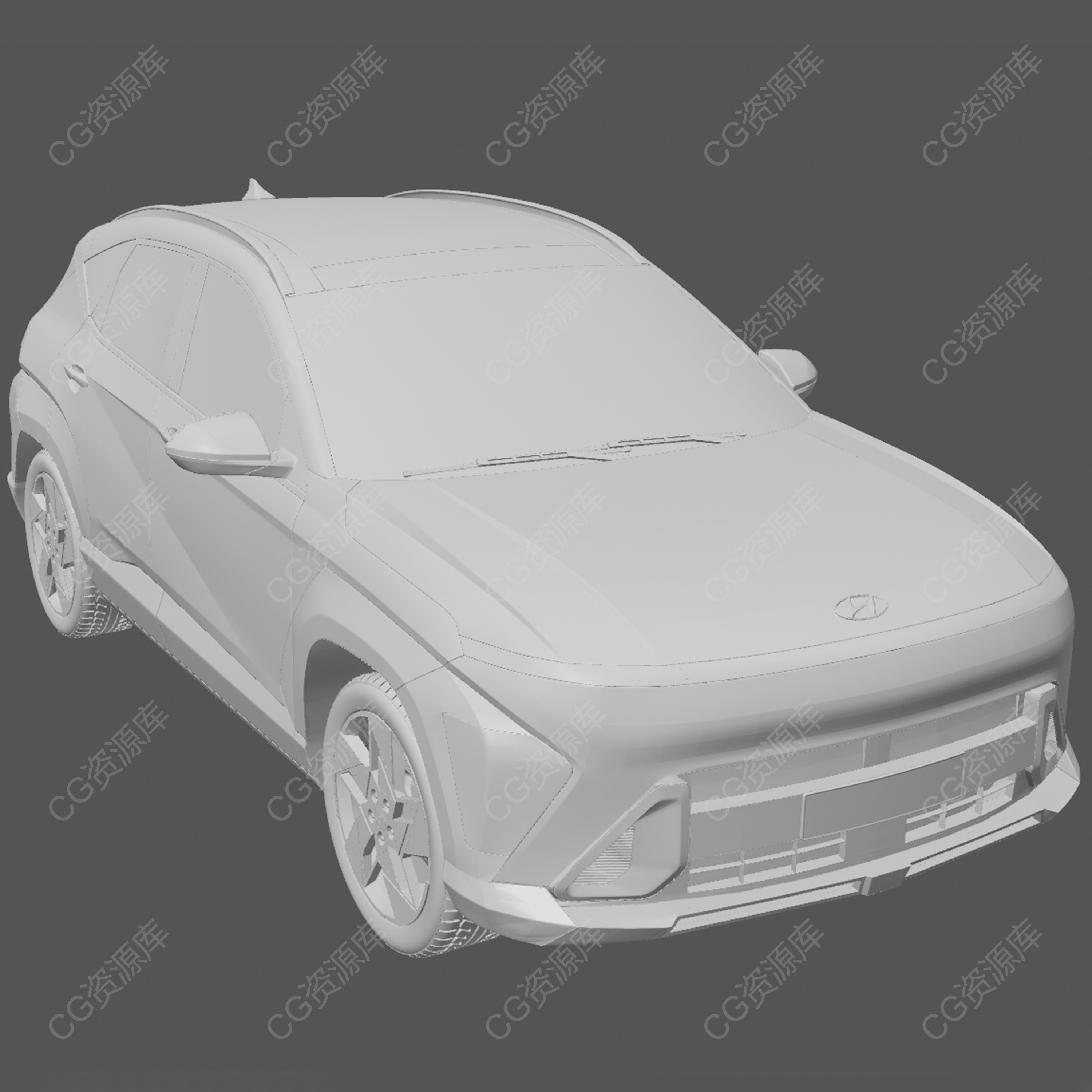 现代科纳汽车模型3Dmax C4D犀牛Rhino blender CAD高精度简单内饰