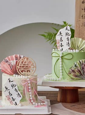 网红七夕中式国风蛋糕