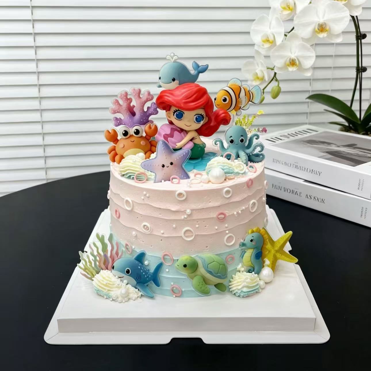 美人鱼亚克力生日蛋糕装饰插件