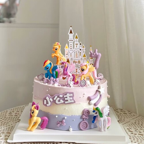 网红卡通小马蛋糕装饰装扮