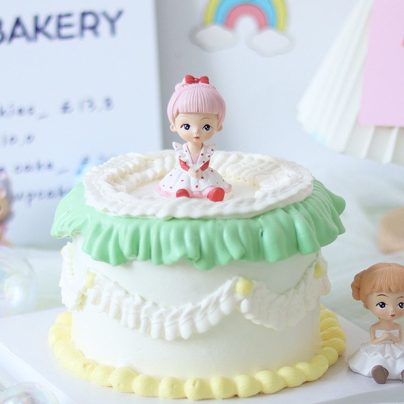 ins简约花裙小公主蛋糕装饰摆件卡通小女孩生日周岁蛋糕甜品装扮,节庆用品/礼品,节日装扮用品,淘宝优惠券,粉丝福利购,淘宝优惠卷