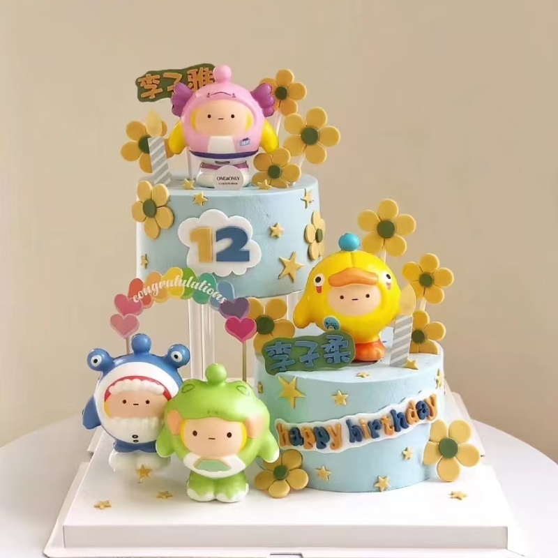 网红蛋仔蛋糕装饰摆件装扮