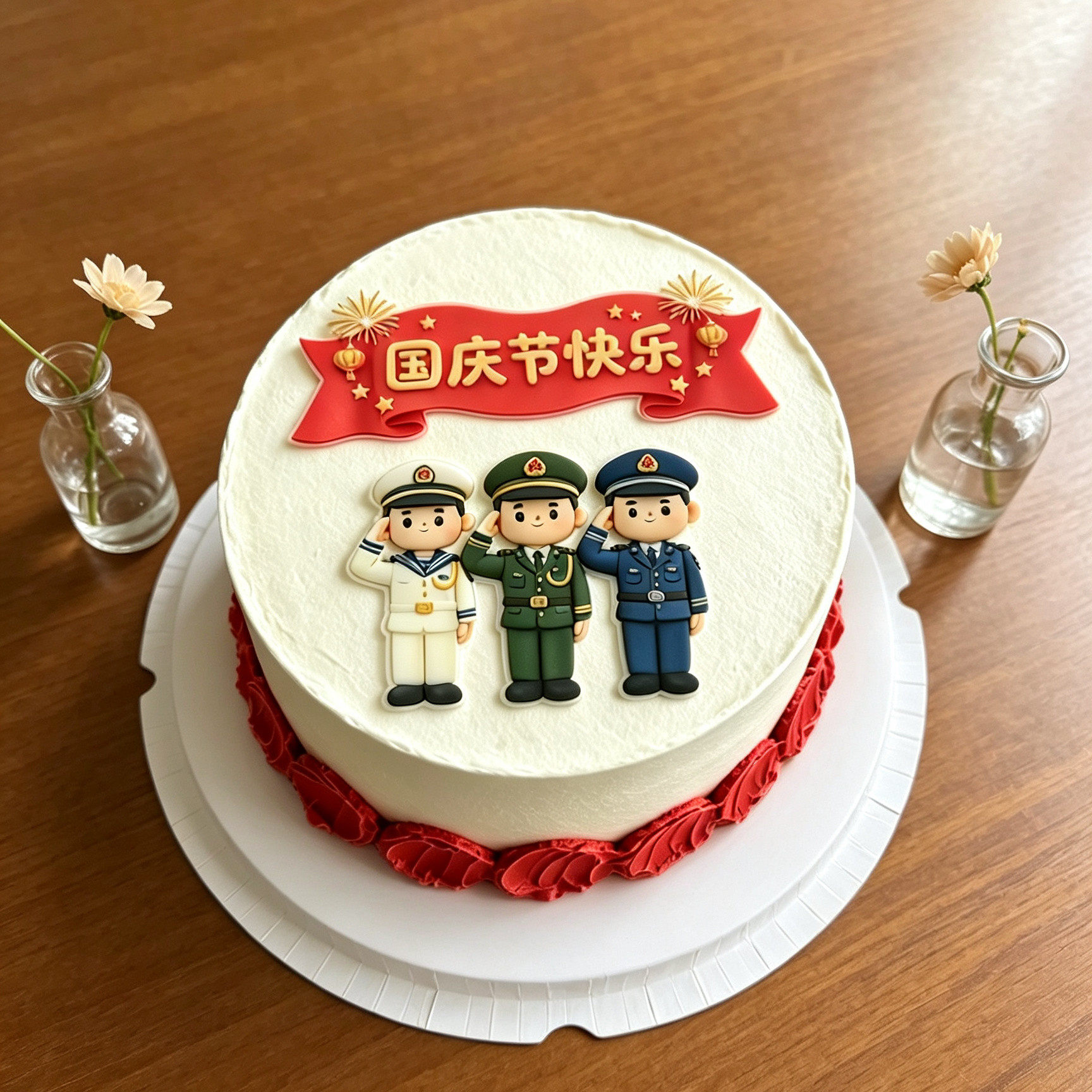 国庆节快乐亚克力蛋糕装饰插牌