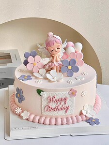 网红贝拉公主蛋糕装饰摆件女孩生日蛋糕摆件芭蕾舞女孩甜品台装扮