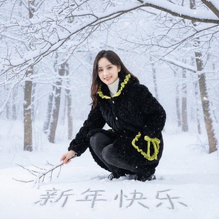 年轻款加绒加厚连帽棉服女冬季中长款修身显瘦洋气保暖外套可外穿