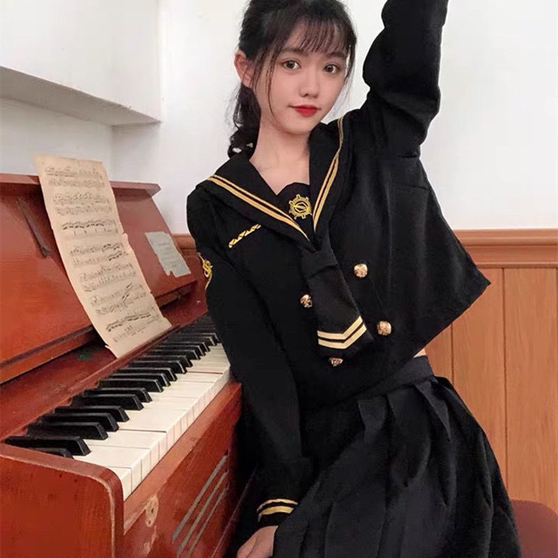 网红枪手 正统不良JK制服裙校服班服女水手服日系软妹学院风套装