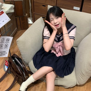 知半城学院风jk水手服原创正版日系女校供基础款百褶短裙制服套装