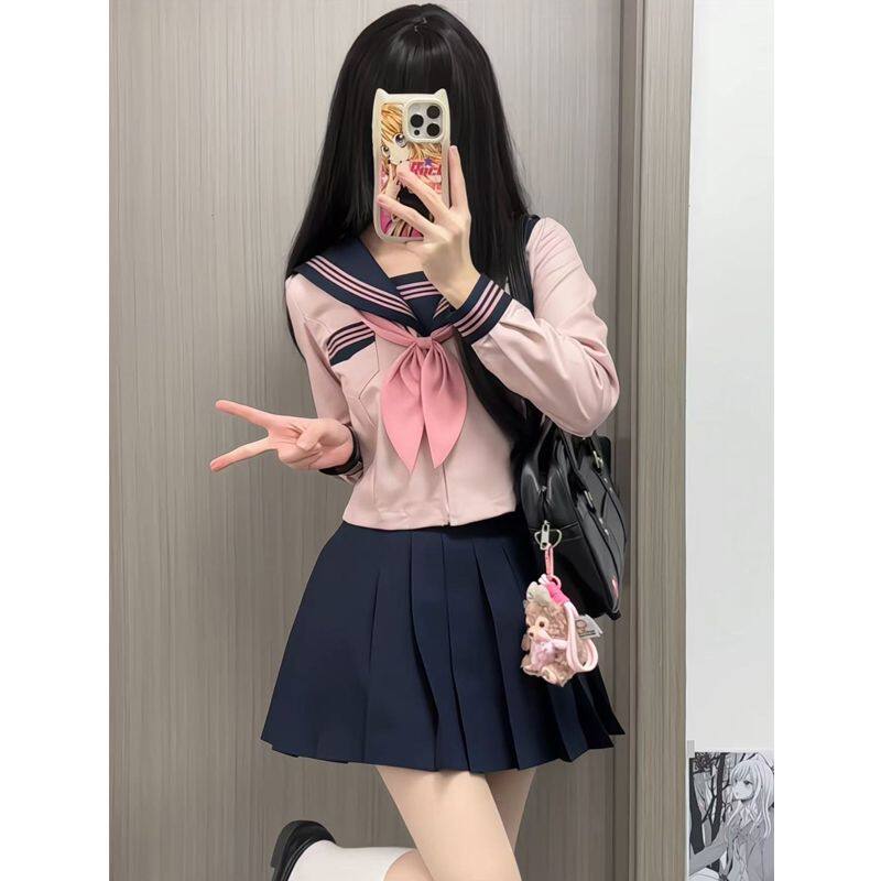 【樱花】原创jk制服水手服正版日系学院风甜美学生中间服秋冬套装