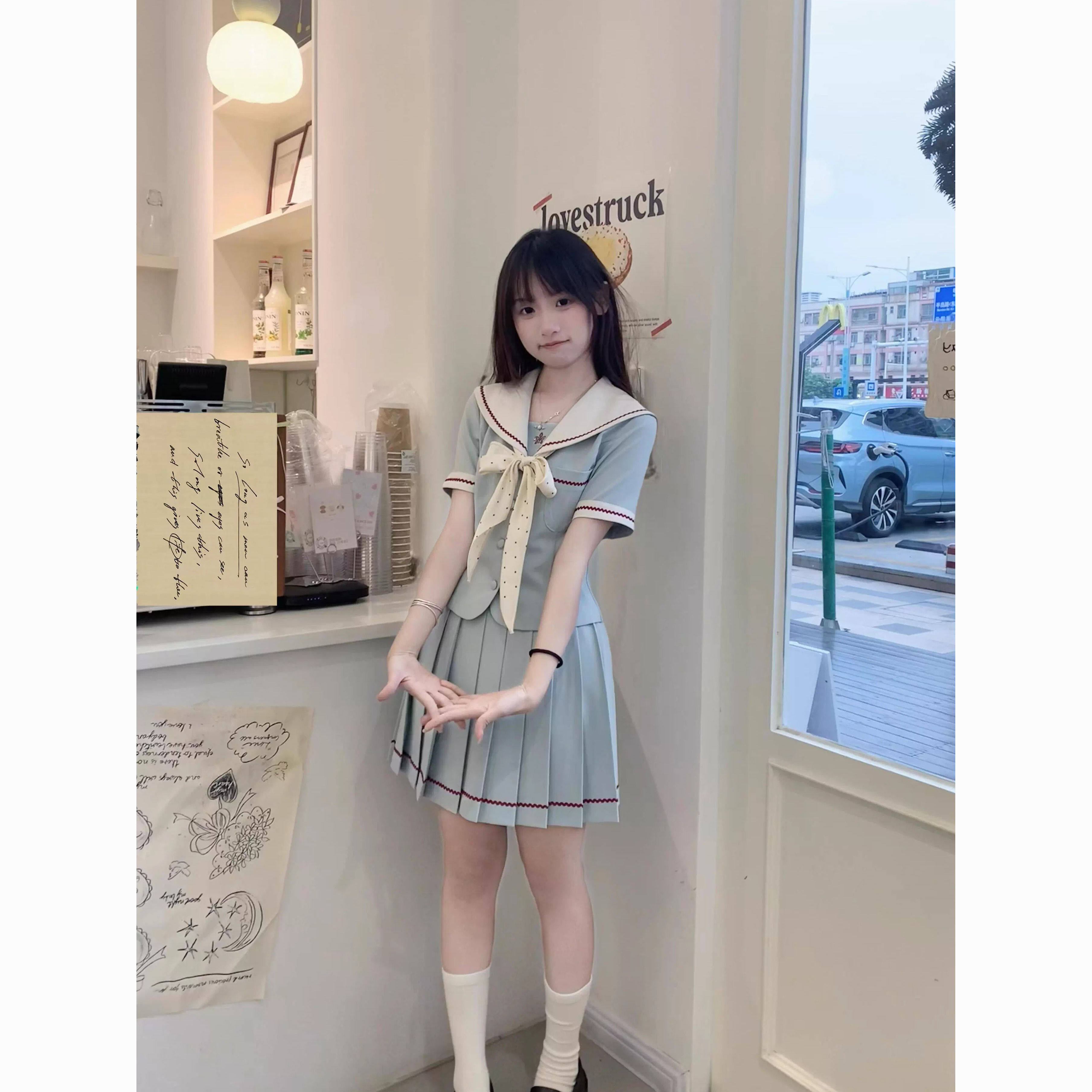 Lulu cake小薄荷收腰水手服女日系学院风JK制服长裙套装原创正版