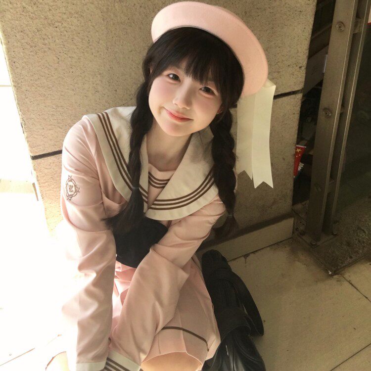 【芝芝耶耶】一封信原创jk水手服粉色制服长袖套装收腰显瘦学院风
