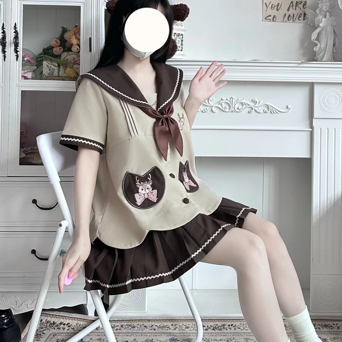 薇薇菲原创正版【小鹿可可】甜美可爱jk制服正统幼稚园裙秋季套装