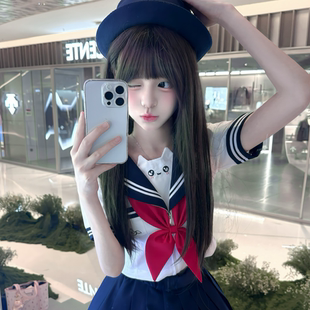 【灵灵酱】知半城原创正版jk制服学院风甜美水手服短袖刺绣裙套装