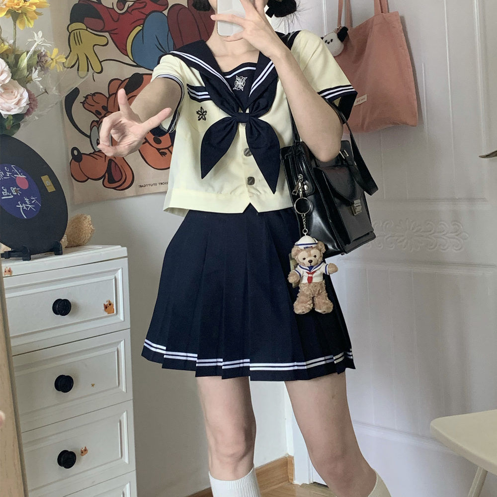 【南栀中】南御社原创绀色jk制服日系水手服长短袖校供班服学院风