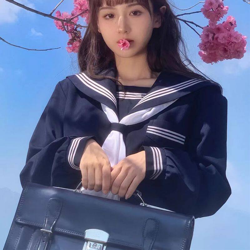 正统jk制服裙春夏套装基础款改良绀三本海军学院风校供水手服班服