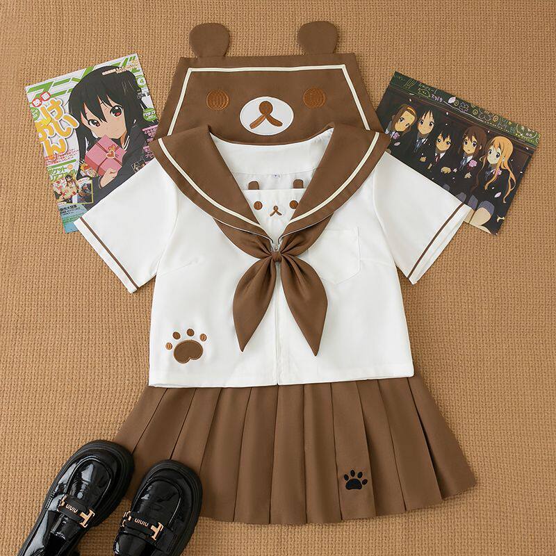 萌萌纪原创jk小熊水手服日系幼稚园萌系女短袖短裙套装可爱软妹风