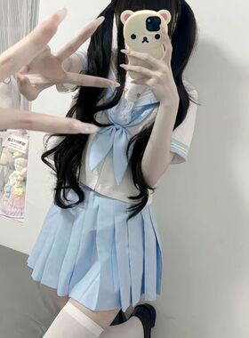 原创正版欧咪兔萌款幼稚园jk制服学院甜美水手服短袖套装女服少萝