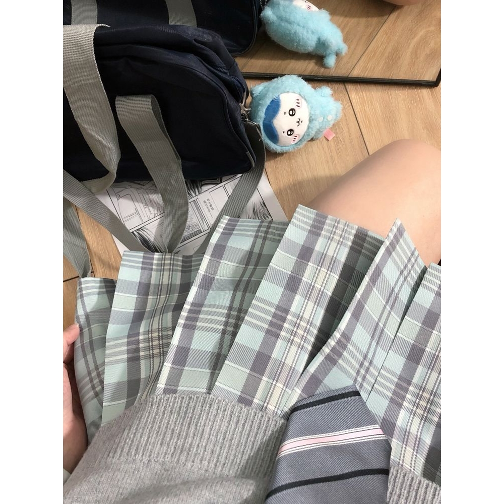 空栗鼠丸【薄荷糖】原创正版jk格裙日系漫画格学院风校供百褶短裙