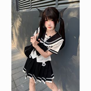 甜嗑【甜心萌兔】正版短袖jk制服水手服显瘦显白学院风甜美套装