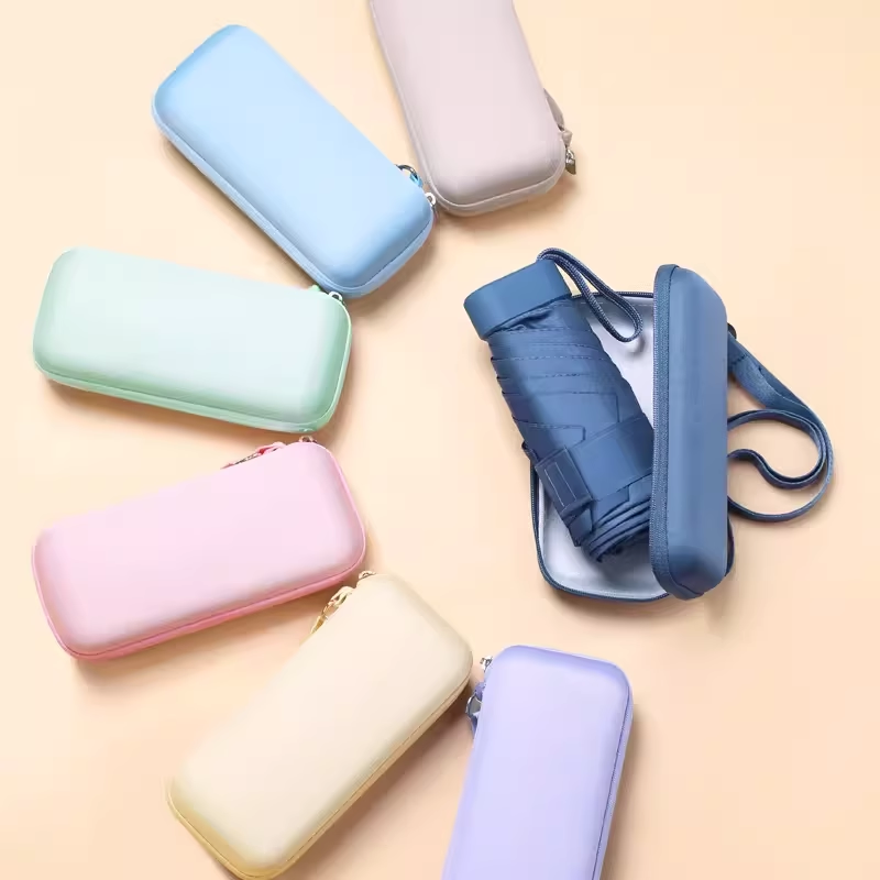 398包邮迷你超轻六折伞背带盒伞