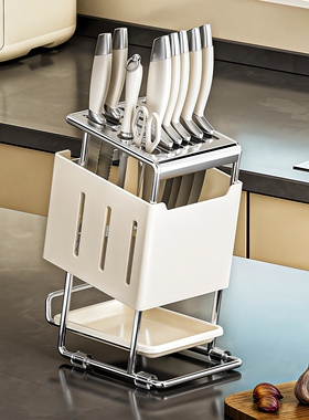 304不锈钢厨房刀架台面置物架菜刀架多功能放菜刀家用刀具收纳架